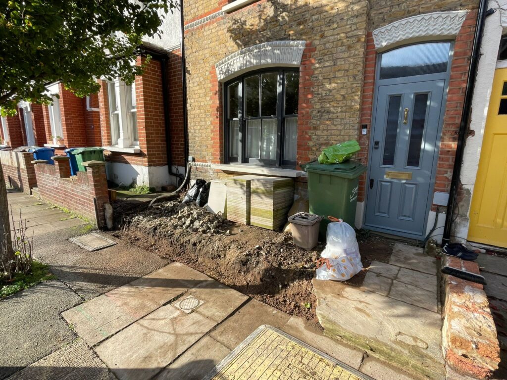 Completed new front yard wall in Peckham SE15, London