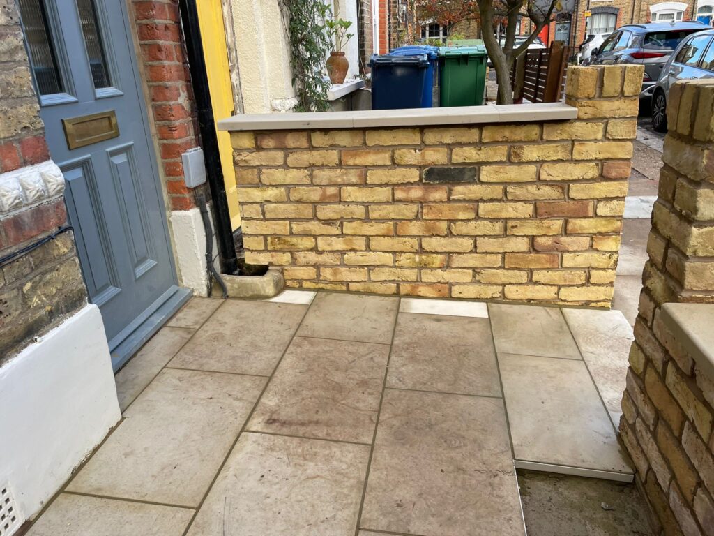 Construction of new front yard wall in Peckham SE15, London